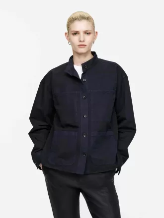 Baumwoll-Leinen-Overshirt
