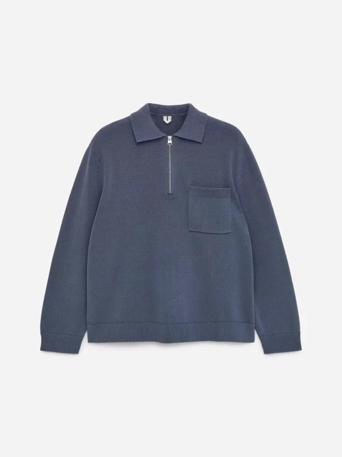 Baumwollpullover mit halbem Reißverschluss Baumwollpullover mit halbem Reißverschluss