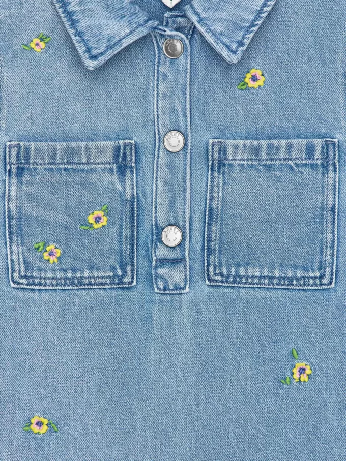 Besticktes Jeanskleid Besticktes Jeanskleid