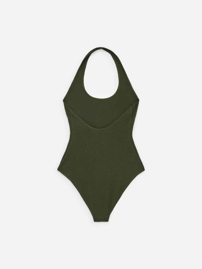 Crinkle Neckholder-Badeanzug Crinkle Neckholder-Badeanzug