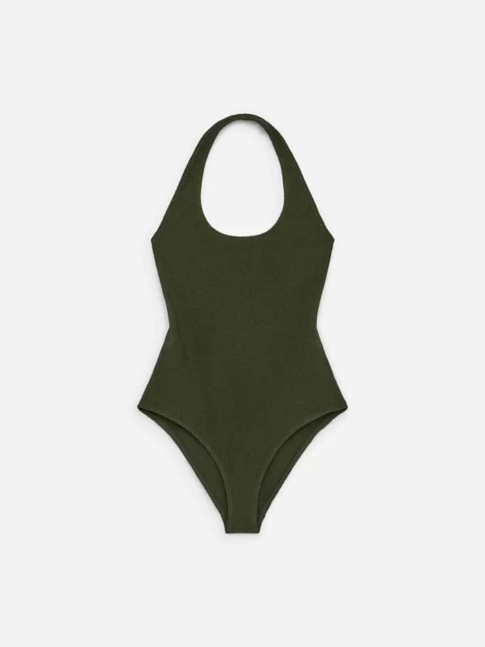 Crinkle Neckholder-Badeanzug Crinkle Neckholder-Badeanzug