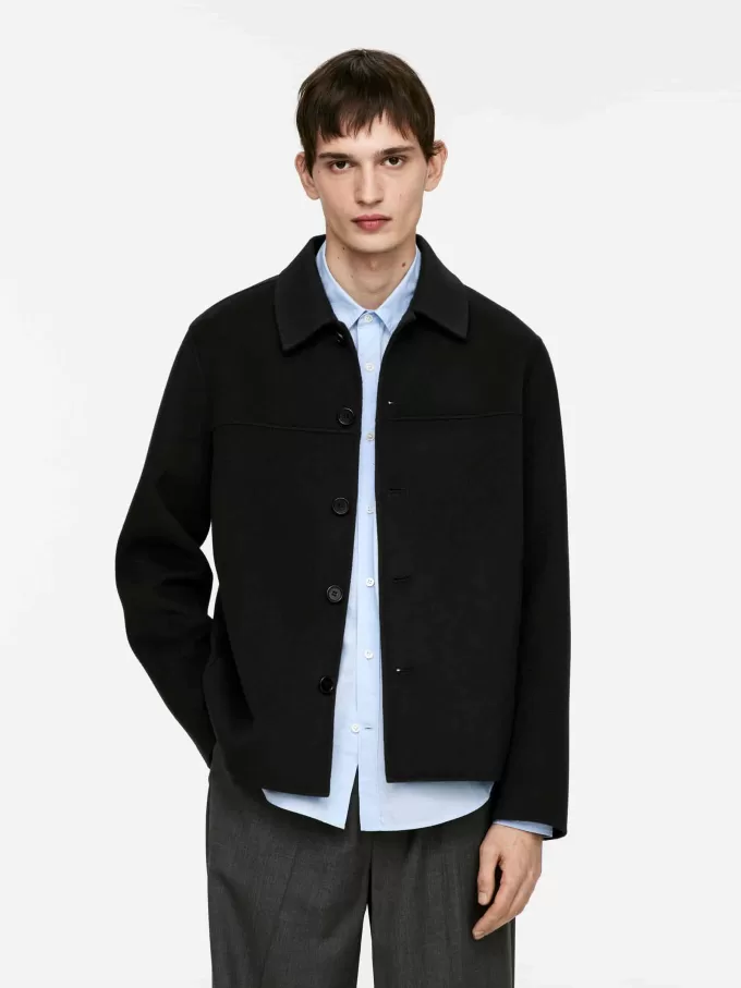 Doubleface-Jacke aus Wollmischung