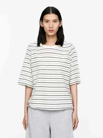 Drapiertes Baumwoll-T-Shirt Drapiertes Baumwoll-T-Shirt