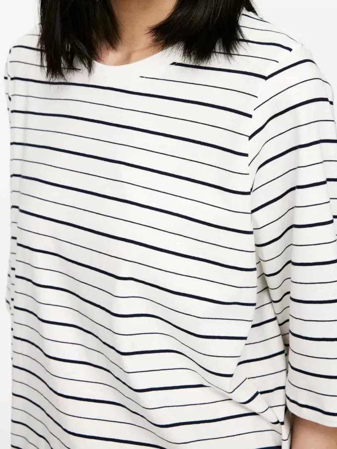 Drapiertes Baumwoll-T-Shirt