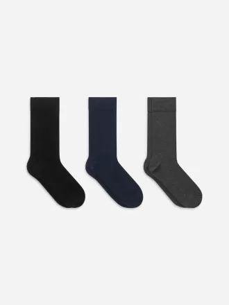 Einfarbige Socken im 3er-Set