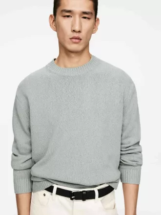 Geflochtener Gürtel mit Lederbesatz