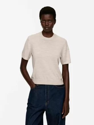 Gestricktes T-Shirt aus Merinowolle