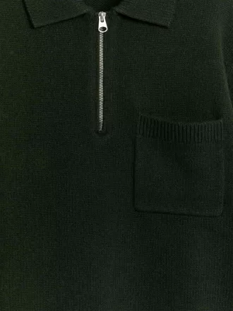 Gestricktes Woll-Poloshirt mit Reißverschluss