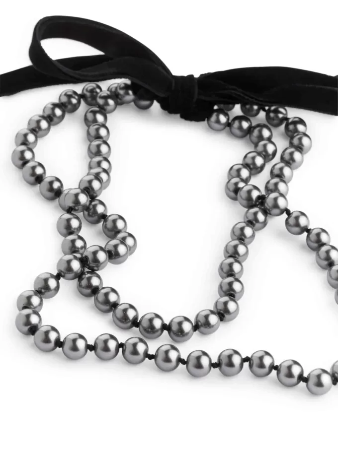 Glasperlen-Samt-Halskette Glasperlen-Samt-Halskette