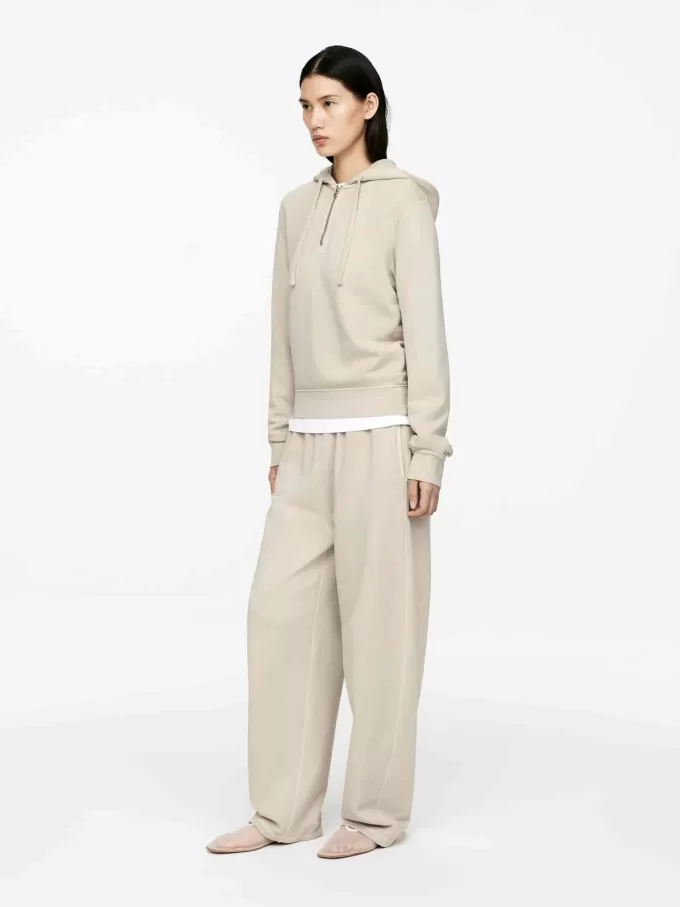 Kapuzenpullover aus Baumwolle mit halbem Reißverschluss Kapuzenpullover aus Baumwolle mit halbem Reißverschluss