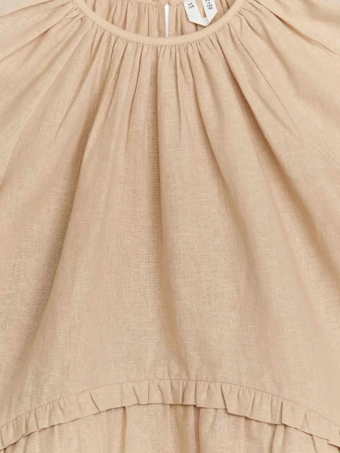 Kleid aus Leinenmischung mit Rüschen Kleid aus Leinenmischung mit Rüschen