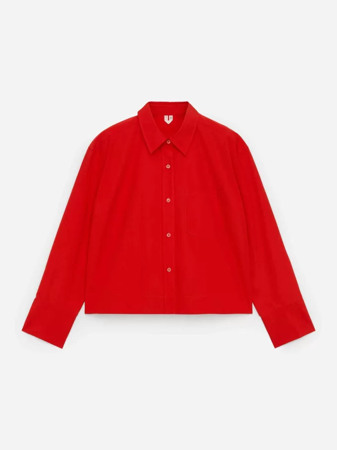 Kurz geschnittenes Baumwollhemd Kurz geschnittenes Baumwollhemd