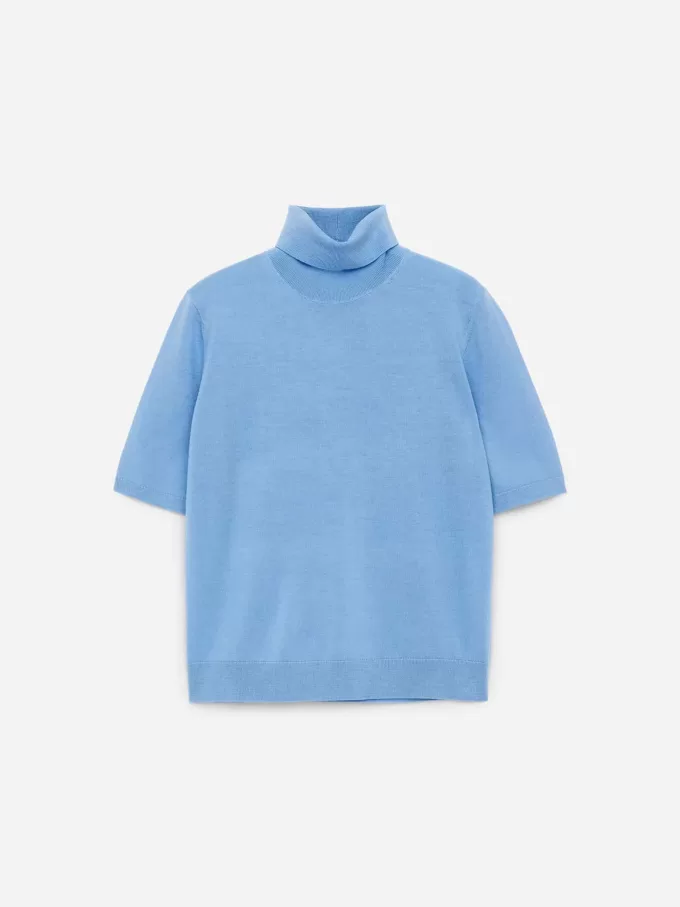 Kurzärmliger Rollkragenpullover Kurzärmliger Rollkragenpullover