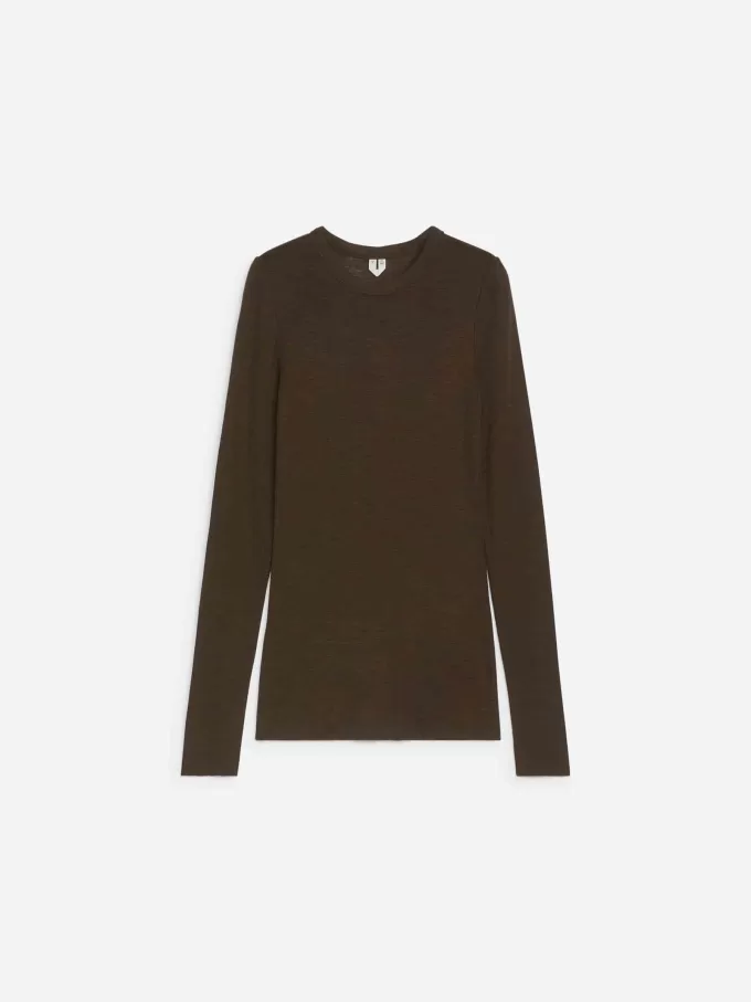 Langärmliges Merino-Top