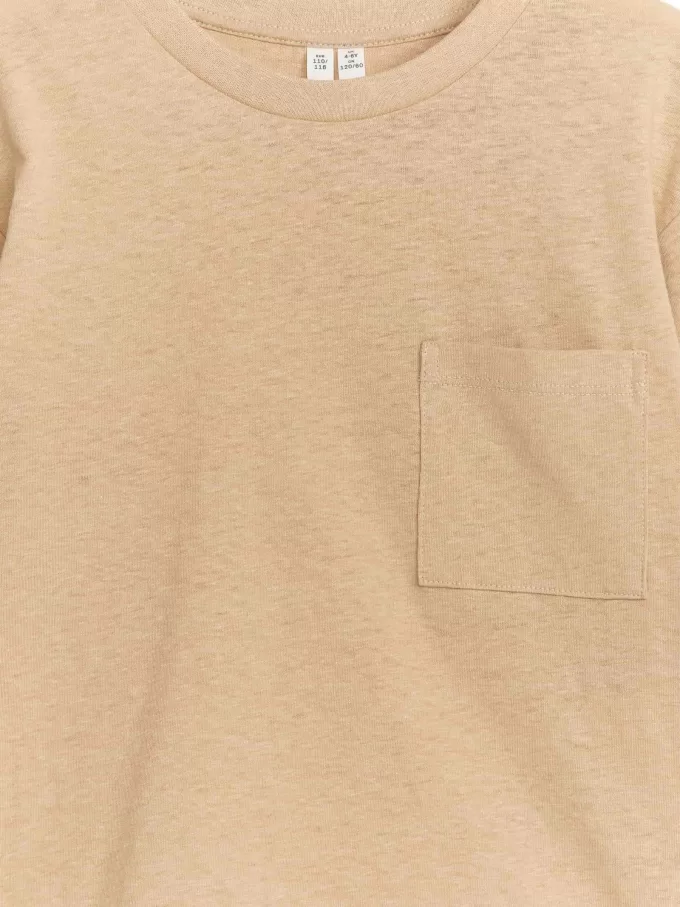 Langärmliges T-Shirt aus Leinenmischung Langärmliges T-Shirt aus Leinenmischung