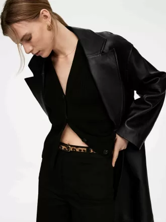 Ledergürtel mit Leo-Print