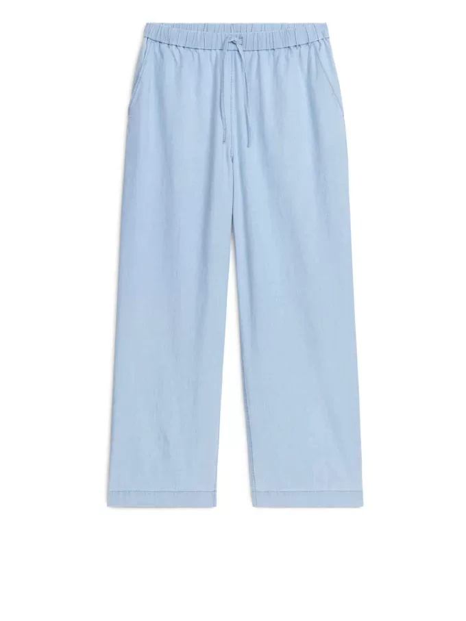 Leichte Denim-Hose mit Kordelzug