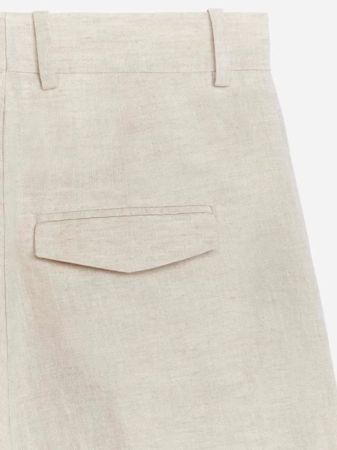 Leinenshorts mit hoher Taille