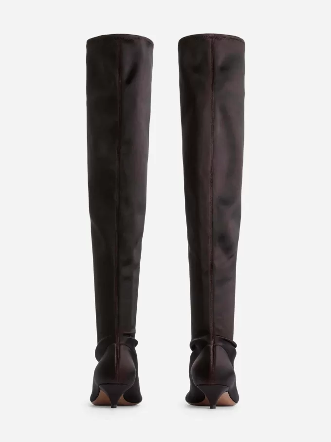 Overknee-Stiefel aus Satin Overknee-Stiefel aus Satin