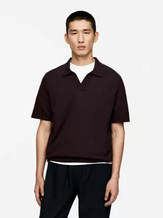 Poloshirt aus Baumwollleinen