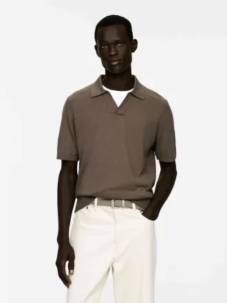 Poloshirt aus Baumwollleinen