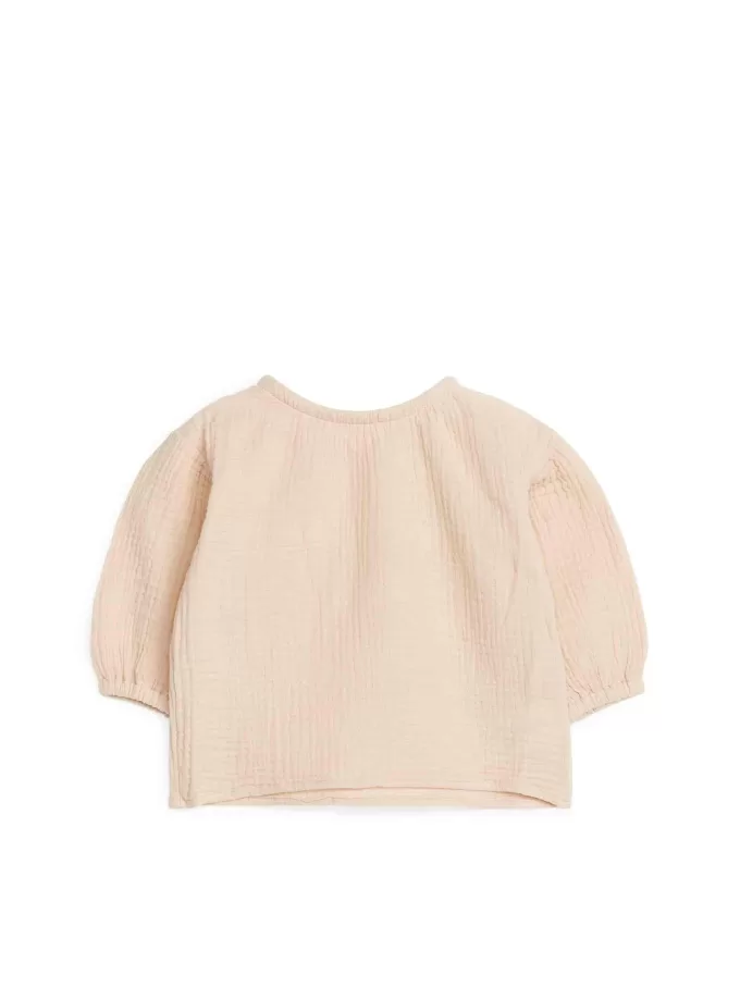 Puffärmelige Bluse aus Baumwollmusselin Puffärmelige Bluse aus Baumwollmusselin