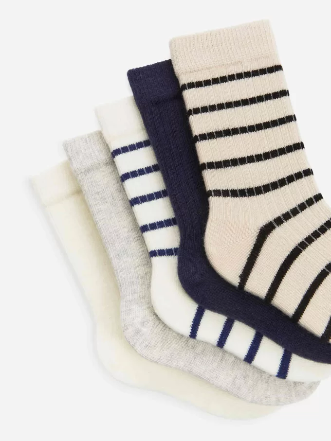 Rippstrick-Babysocken, 5 Paar Rippstrick-Babysocken, 5 Paar