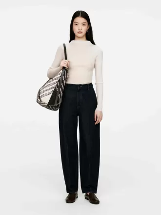 Rippstrick-Oberteil aus Wolle