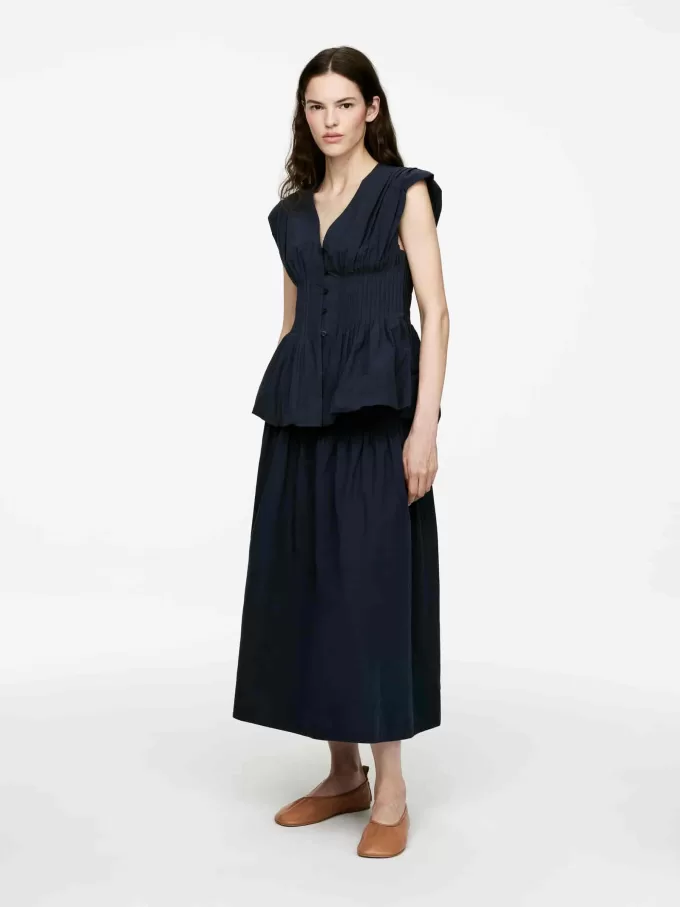 Rock aus Baumwolle mit Biesen Rock aus Baumwolle mit Biesen