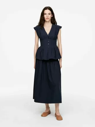 Rock aus Baumwolle mit Biesen Rock aus Baumwolle mit Biesen