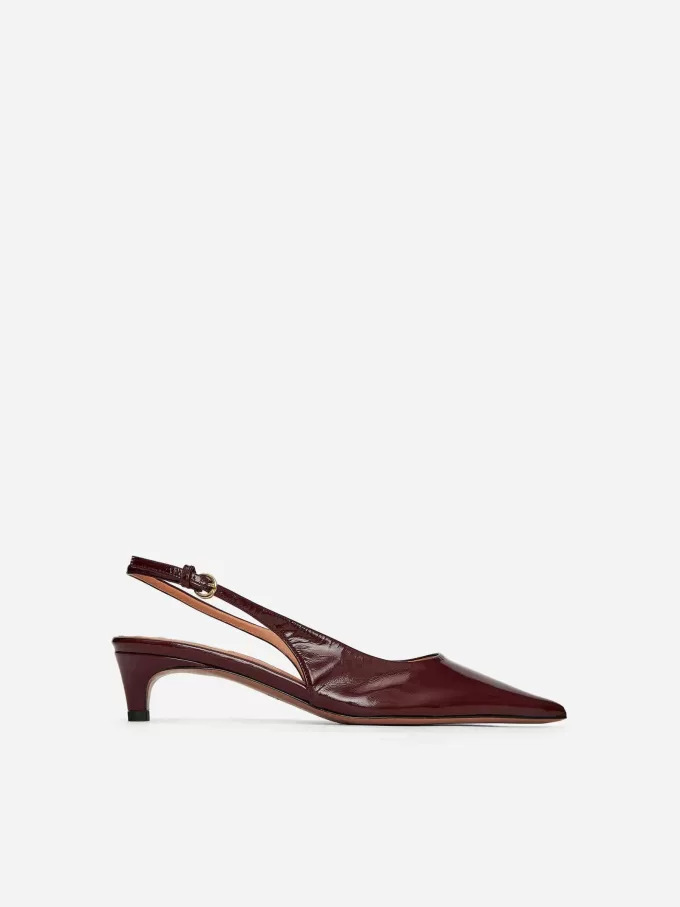 Slingback-Pumps aus Leder Slingback-Pumps aus Leder