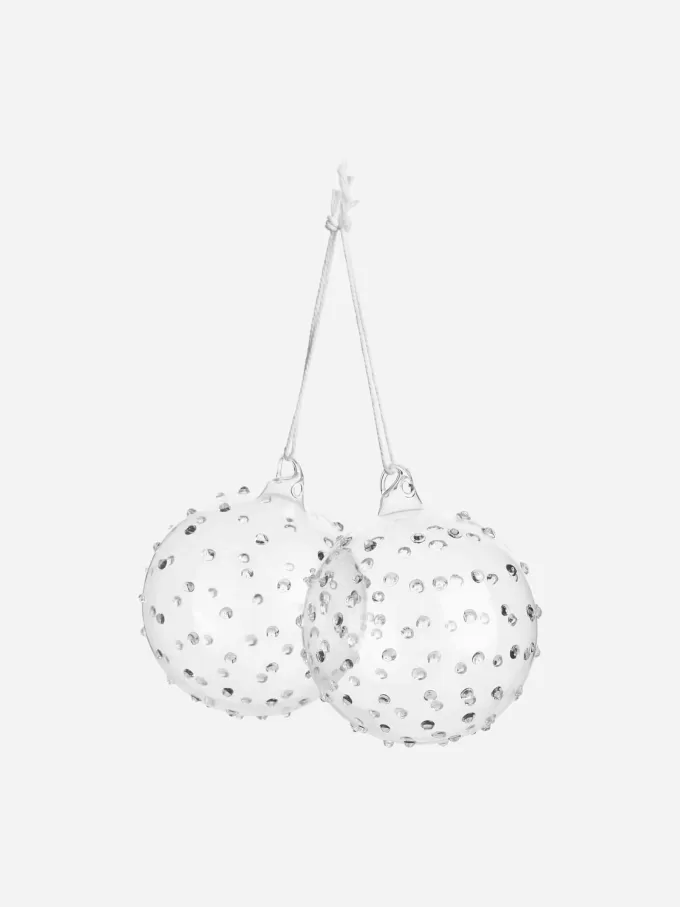 Strukturierte Glaskugeln im 2er-Set Strukturierte Glaskugeln im 2er-Set