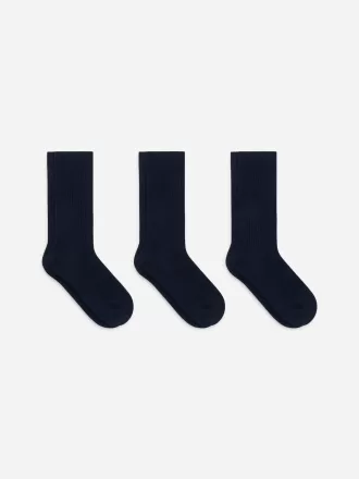 Supima-Baumwollrippsocken-Set mit 3 Paaren