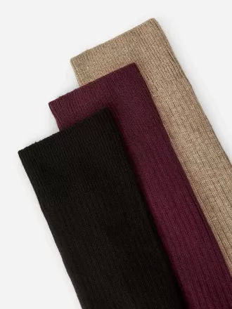 Supima-Baumwollrippsocken-Set mit 3 Paaren