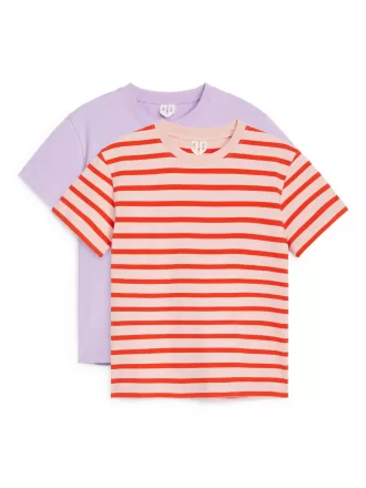 T-Shirt mit Rundhalsausschnitt im 2er-Set