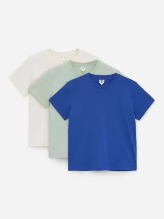 T-Shirt mit Rundhalsausschnitt im 3er-Set