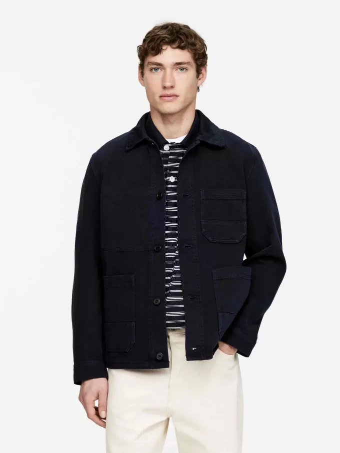 Überfärbtes Twill-Overshirt Überfärbtes Twill-Overshirt